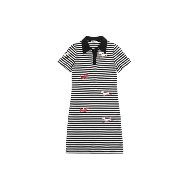 [BUNJANG] Women's Striped Collar T-Shirt Dress / 여성M/ 스트라이프 카라티셔츠 원피스BK 0-28