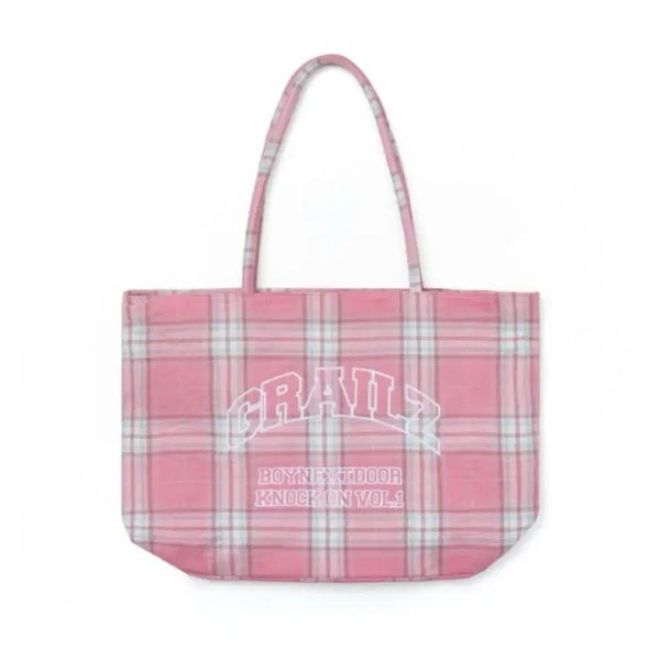 [BUNJANG] BOYNEXTDOOR Grail Tote Bag Pink Check / 보이넥스트도어 그레일 토트백 핑크 체크
