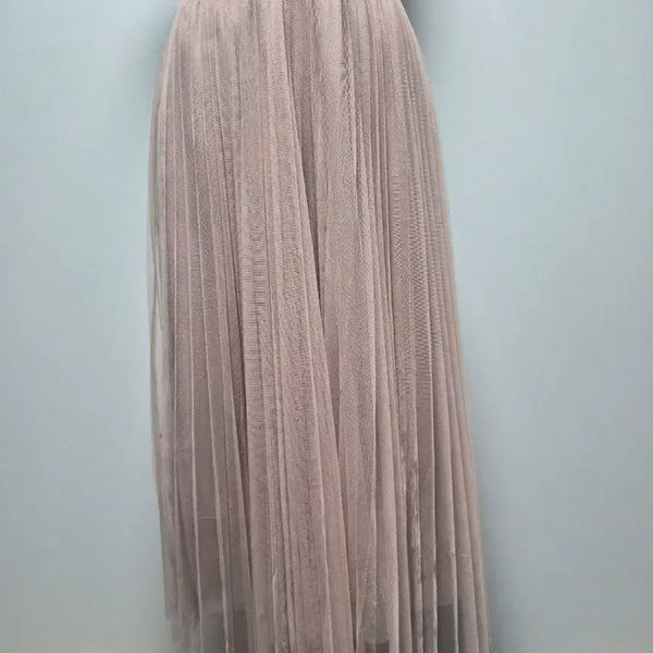 [BUNJANG] Chiffon Flare Long Skirt - Light Pink / 쉬폰 플레어 롱 스커트 연핑크
