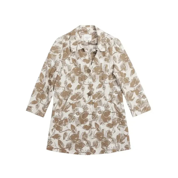 [BUNJANG] Olivia Lauren Floral Linen Long Jacket / 여성100/ 올리비아로렌 플로럴 린넨 롱 자켓 0-29
