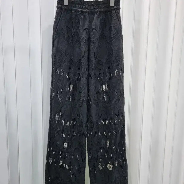 [BUNJANG] AllSaints Black Lace Wide Pants / ALLSAINTS 레이스 와이드 팬츠 블랙