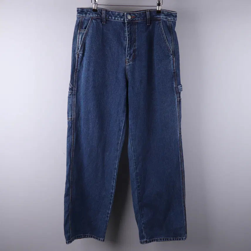 [BUNJANG] Musinsa Standard Denim Wide Carpenter Pants [Medium Indigo] / 무신사 스탠다드 데님 와이드 카펜터 팬츠 [미디엄 인디고] (32) 5399