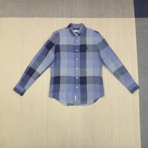 [BUNJANG] Beanpole Men's Big Check Linen Long-Sleeve Shirt / (100) 빈폴 남성 빅체크 린넨 긴팔 셔츠