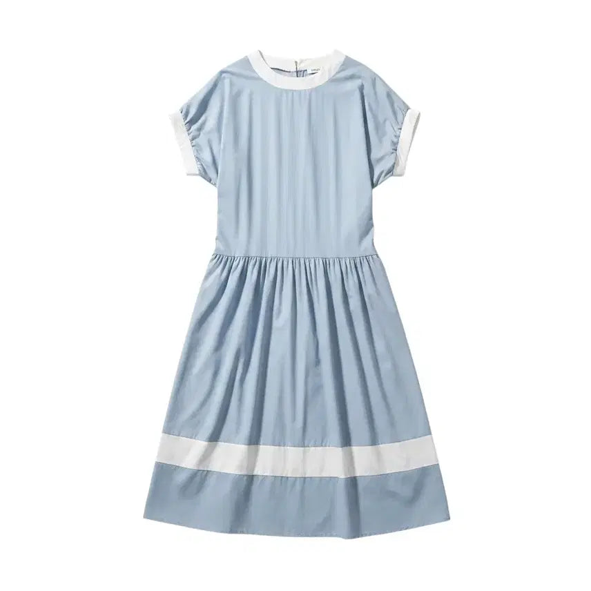 [BUNJANG] Women's Round Neck Balloon Long Dress / 여성F/ 라운드넥 벌룬 롱 원피스BL 0-30