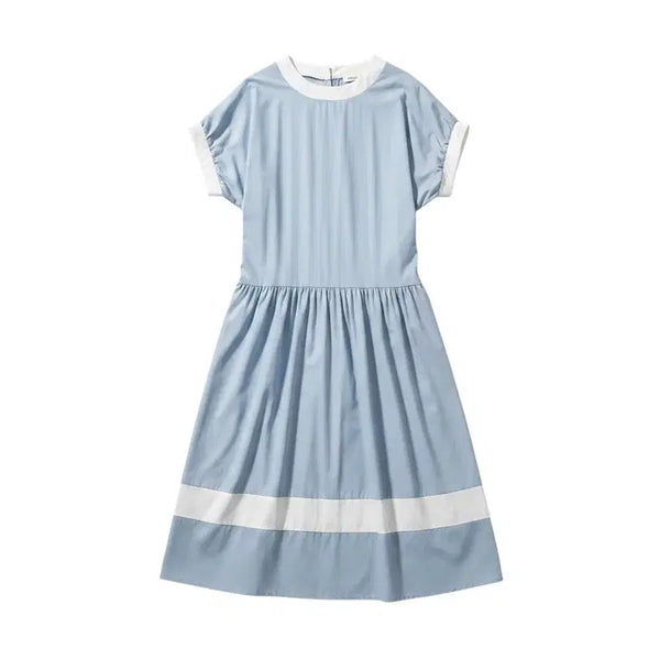 [BUNJANG] Women's Round Neck Balloon Long Dress / 여성F/ 라운드넥 벌룬 롱 원피스BL 0-30