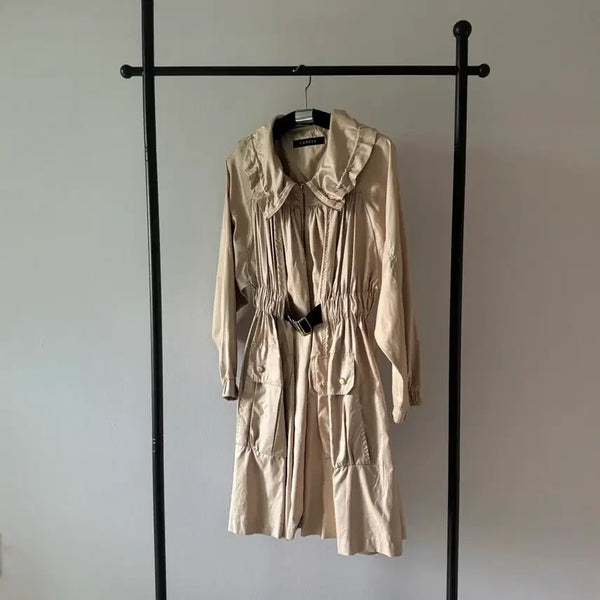 [BUNJANG] EGOIST Beige Waist String Trench Coat / EGOIST 에고이스트 베이지 허리 스트링 트렌치 코트