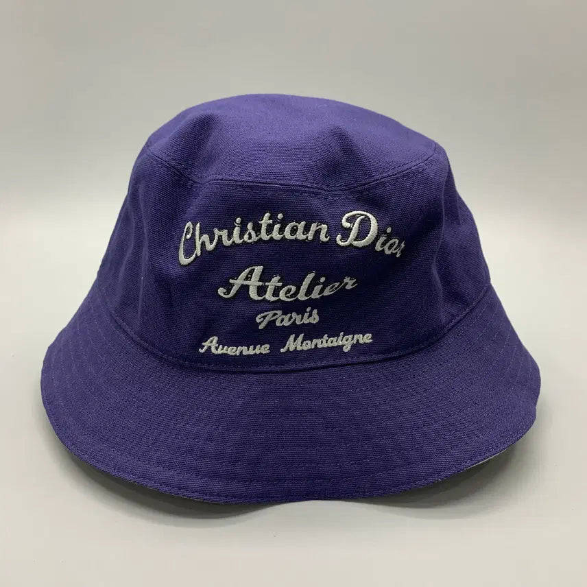 [BUNJANG] Dior Atelier Embroidered Logo Bucket Hat Purple / 267003724 디올 아뜰리에 자수 로고 버킷햇 퍼플