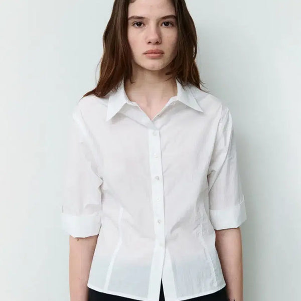 [BUNJANG] DEW 3/4 Sleeve Summer Shirt / 레터 7부 여름 셔츠 DEW 3/4 sleeve shirt
