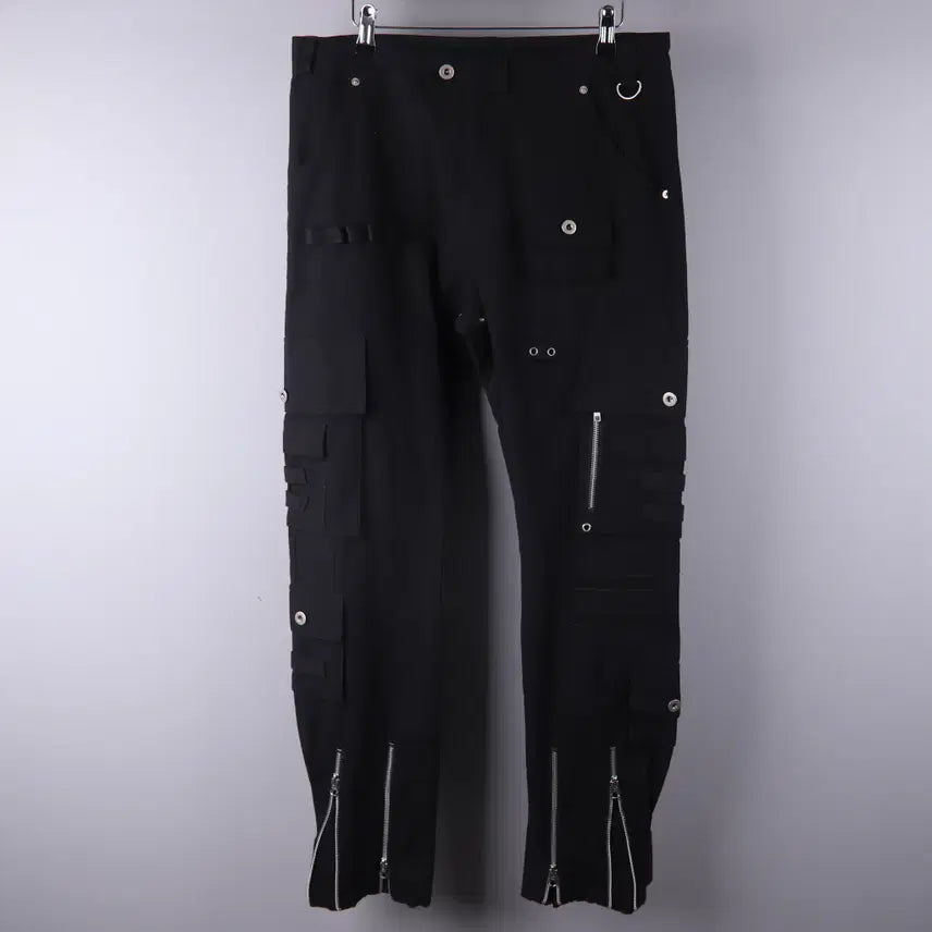 [BUNJANG] Draneige Multi Pocket Utility Techwear Cargo Pants Black / 드네이지 멀티 포켓 유틸리티 테크웨어 카고 팬츠 블랙 (2) 5403