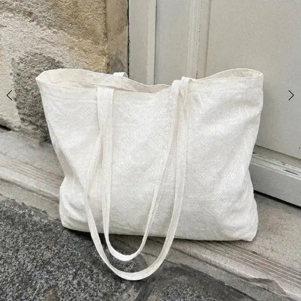 [BUNJANG] Romancique Lace Tote Bag White / 로맨시크 레이스 토트백 화이트 새상품 (75000원)