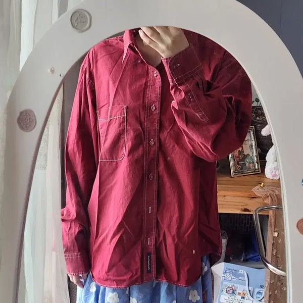 [BUNJANG] Vintage Red Shirt / 빈티지 레드 셔츠