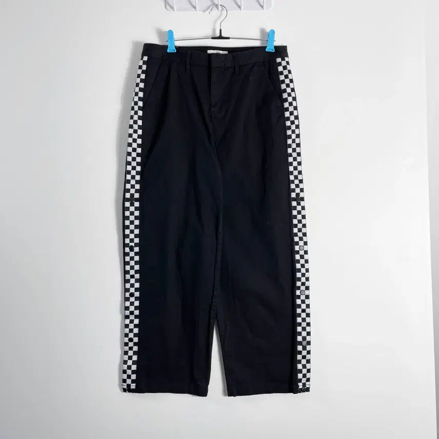 [BUNJANG] Vans Check Sideline Button Wide Pants (New) / B1 반스 새상품 체크 사이드라인버튼 와이드팬츠 28-30사이즈