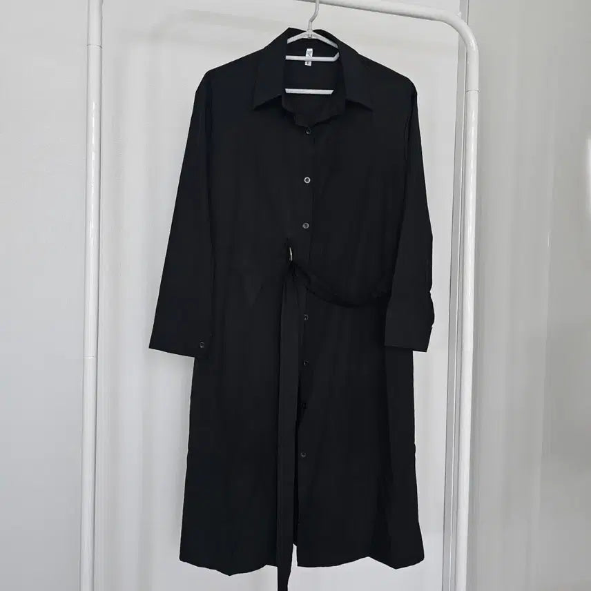[BUNJANG] Belted Long Shirt Dress Jacket / # 바스락 셔츠 벨티드 롱원피스 자켓