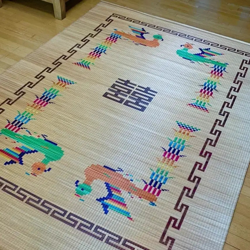 [BUNJANG] Large Korean Traditional Floral Patterned Mat / 강화 화문석