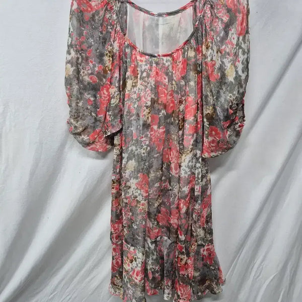 [BUNJANG] Floral Chiffon Dress - Size L / 플로럴 쉬폰 원피스 L