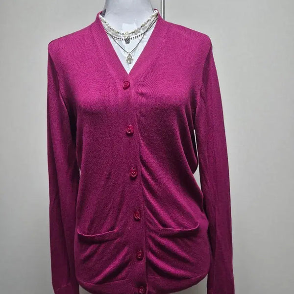 [BUNJANG] Button Knit Cardigan / 카디건 자주 단추 니트