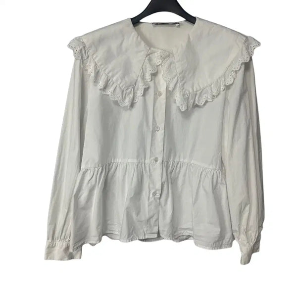 [BUNJANG] Zara Women's White Sailor Blouse Shirt / XS 자라 여성 화이트 세일러 블라우스 셔츠