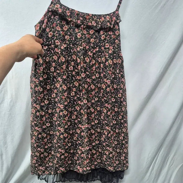 [BUNJANG] Floral Bustier Mini Dress - Size S / 꽃무늬 뷔스티에 원피스S