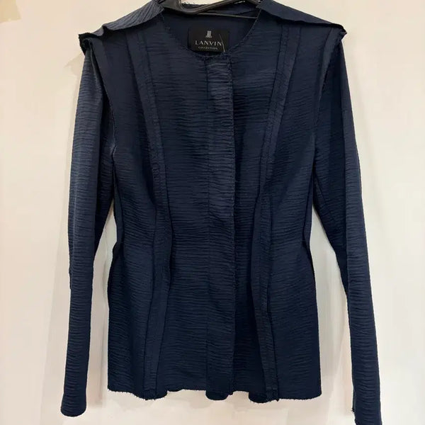 [BUNJANG] Hansem Lanvin Collection Navy Textured Jacket / 한섬 랑방 컬렉션 네이비 텍스처 재킷
