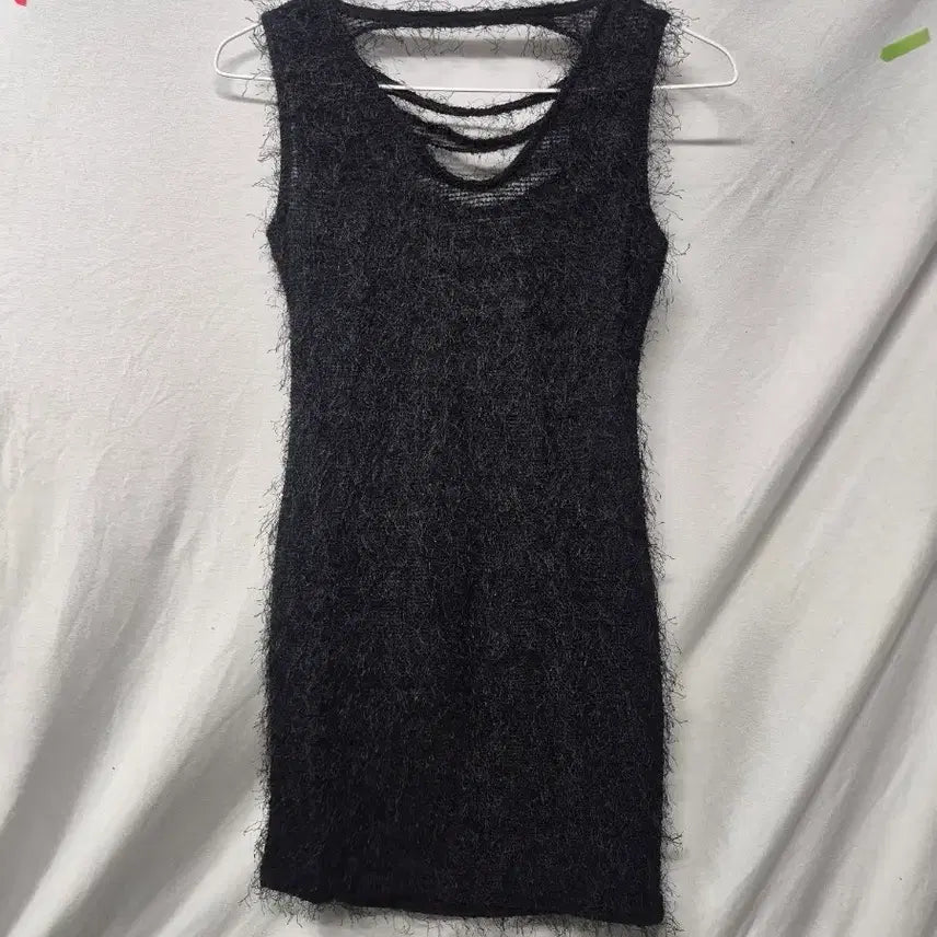 [BUNJANG] Black Angora Knit Dress XS / 블랙 앙고라 니트 원피스XS