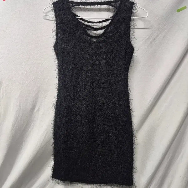 [BUNJANG] Black Angora Knit Dress XS / 블랙 앙고라 니트 원피스XS