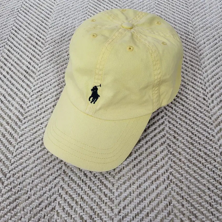 [BUNJANG] Polo Ralph Lauren Classic Cotton Chino Baseball Cap Yellow / 폴로 랄프로렌 클래식 코튼 치노 볼캡 옐로우 모자
