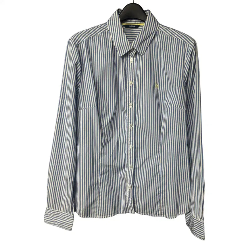 [BUNJANG] Hazzys Women's Logo Stripe Shirt / 90 헤지스 여성 로고 스트라이프 셔츠
