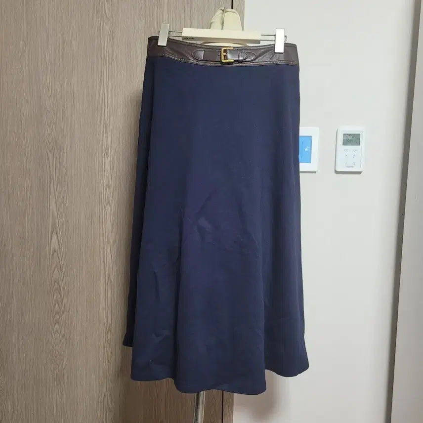 [BUNJANG] Ralph Lauren Navy Belt Long Skirt / 랄프로렌 고급스런 네이비 벨트 롱 스커트