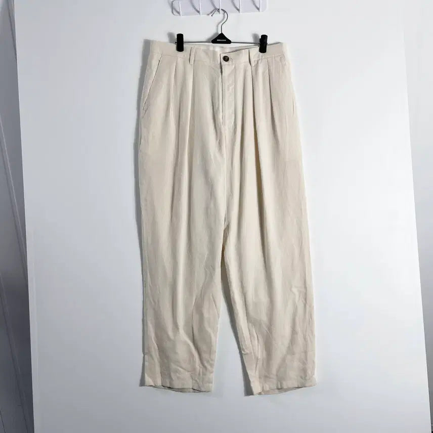 [BUNJANG] Uniform Bridge Two-Tuck Wide Linen Pants Size 32-33 / B1 유니폼브릿지 투턱 와이드 린넨 팬츠 32-33사이즈