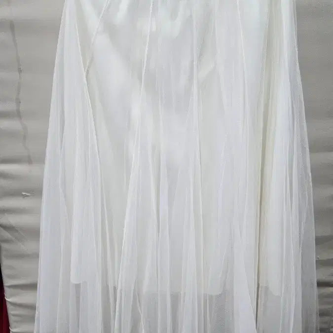 [BUNJANG] Chiffon Long Skirt White Size 55 / 쉬폰 스커트 롱 화이트55