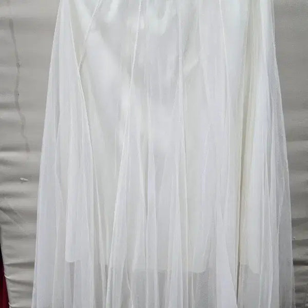 [BUNJANG] Chiffon Long Skirt White Size 55 / 쉬폰 스커트 롱 화이트55