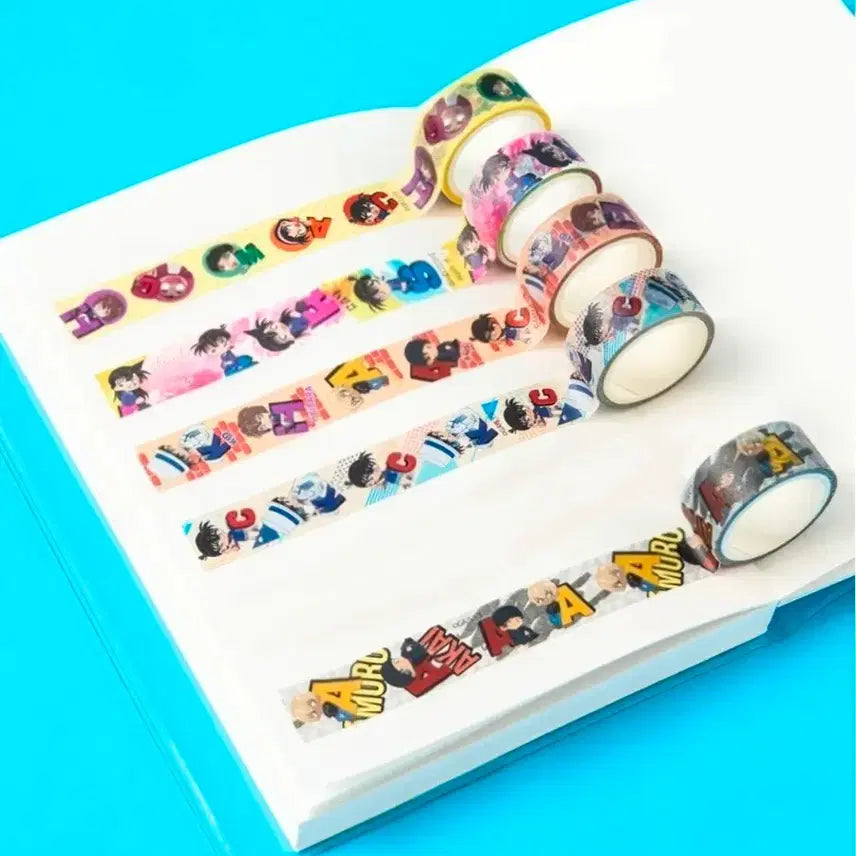 [BUNJANG] Detective Conan Daiso Masking Tape 5 Design Bundle Set / 명탐정 코난 다이소 마스킹테이프 5종일괄