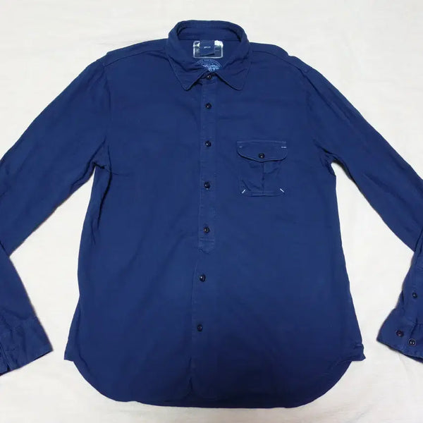 [BUNJANG] MVIO Long-Sleeve Collar T-Shirt Navy / 엠비오/카라티 긴팔 네이비 포켓/긴팔티/0/8216