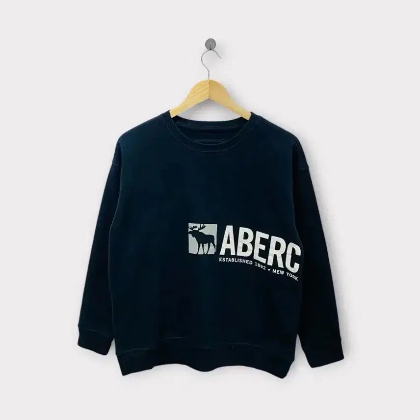 [BUNJANG] Abercrombie Logo Navy Lightly Brushed Sweatshirt Size S / 아베크롬비 로고 네이비 약기모 맨투맨 S