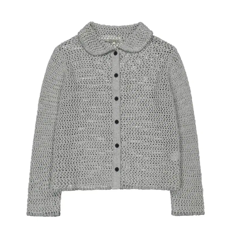 [BUNJANG] Coyseio Net Knit Cardigan Grey / coyseio 코이세이오 NET KNIT CARDIGAN GREY