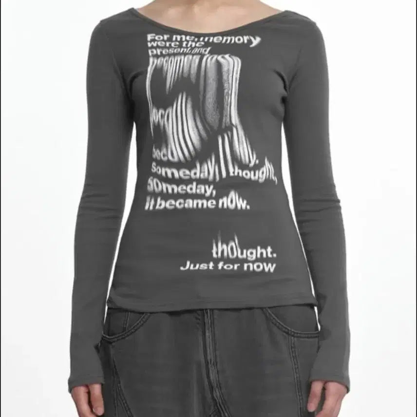 [BUNJANG] Nache Flow Slim Long Sleeve Charcoal / 나체 플로우 슬림 롱 슬리브 차콜