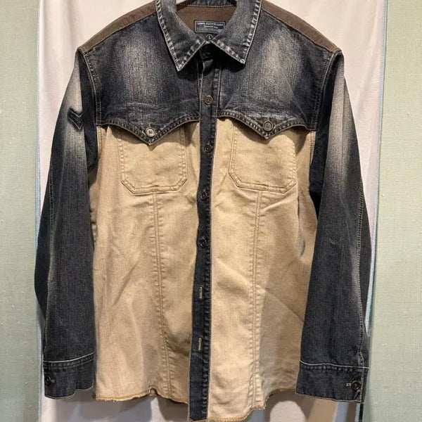 [BUNJANG] Vims Patchwork Denim Shirt (Size L) / 사이즈L) Vims 빔즈 빈티지 패치워크 데님 셔츠