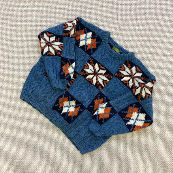[BUNJANG] Vintage Nordic Argyle Knit Sweater / 실측 빈티지 노르딕 아가일 니트 0821D1