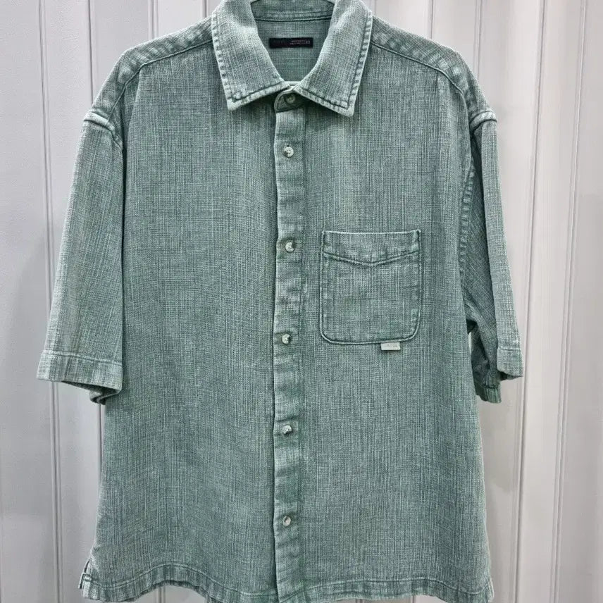 [BUNJANG] Zara Short Sleeve Shirt Teal / 자라 반팔 셔츠 청록색