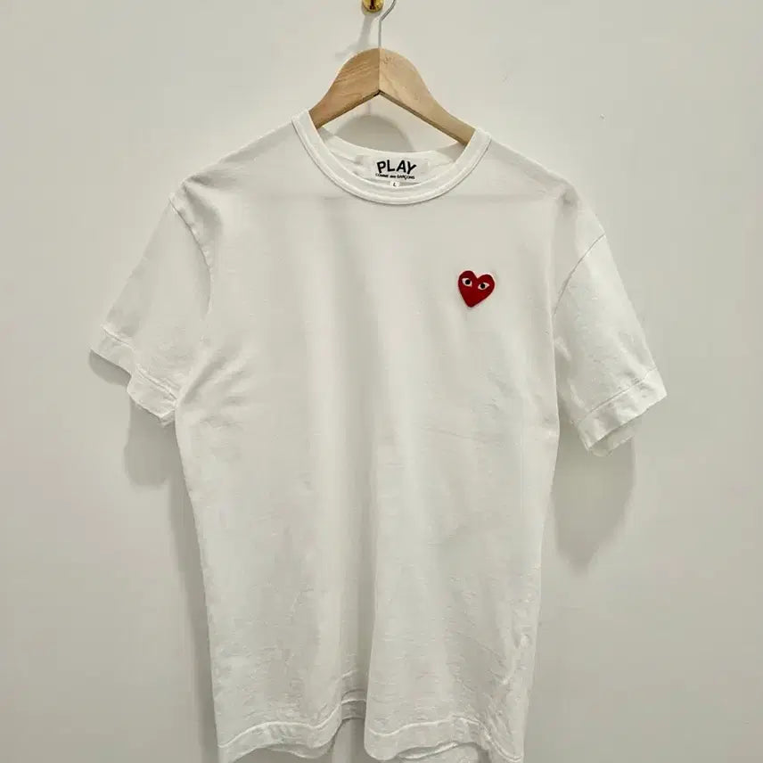 [BUNJANG] Comme des Garçons Play White Short Sleeve T-Shirt / 꼼데가르송 플레이 반팔티 화이트 2245