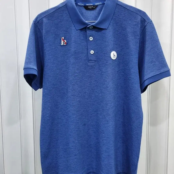 [BUNJANG] Hazzys Men's Blue Short Sleeve Polo Shirt / 헤지스 남성 반팔 카라티 블루