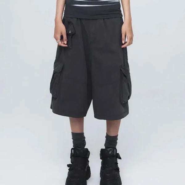 [BUNJANG] Nache Washing Cargo Half Pants Charcoal Size 1 / 나체(Nache) WASHING CARGO HALF PANTS 차콜 사이즈1