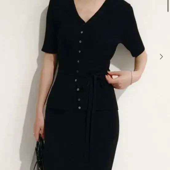 [BUNJANG] SIE Half Sleeve Cardigan Black / 시에 이젤 하프 슬리브 가디건 블랙
