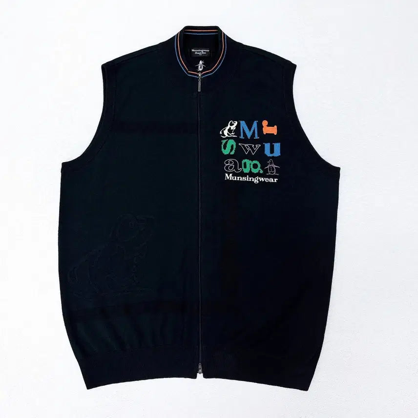 [BUNJANG] Munsingwear Navy Full Zip Knit Vest Men's 105 / [105] 먼싱웨어 네이비 풀집업 니트 베스트