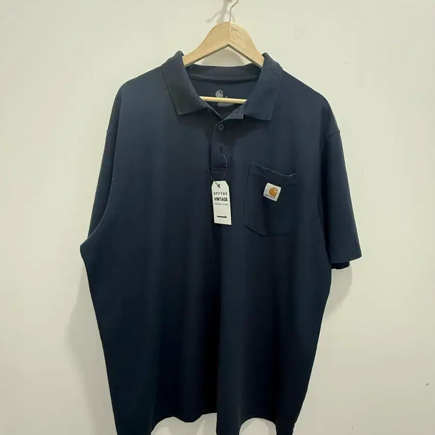 [BUNJANG] Carhartt Pocket Short Sleeve Polo Shirt XL / 칼하트 포켓 반팔 카라티 네이비