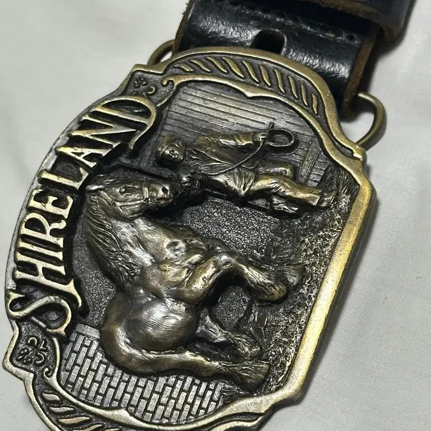 [BUNJANG] Vintage Shireland Horse Buckle Leather Belt / 빈티지 Shireland 말 버클 벨트