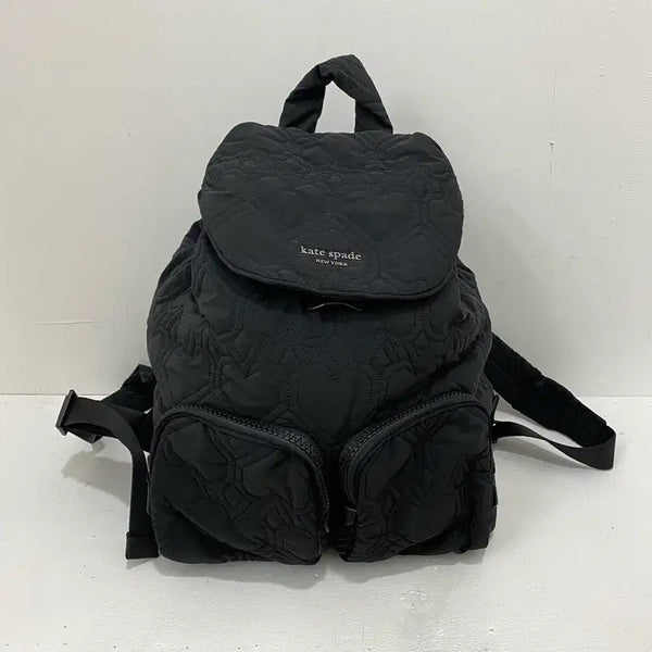 [BUNJANG] Kate Spade New York Jane Large Quilted Heart Nylon Backpack Black / Kate spade 뉴욕 제인 라지 퀼팅 하트 나일론 백팩 블랙