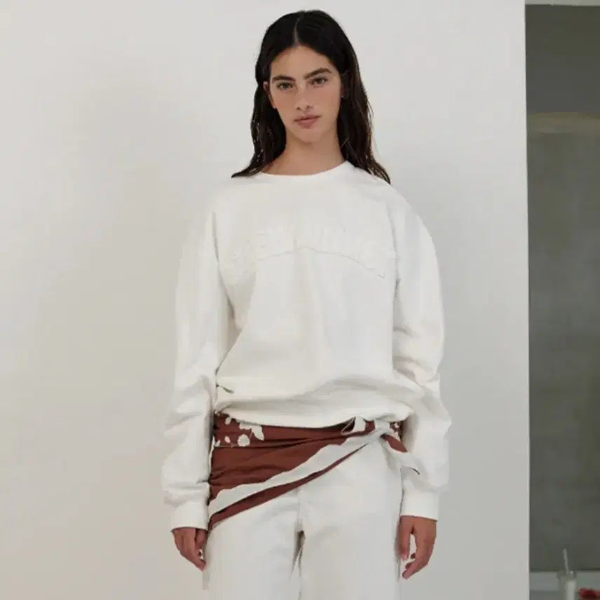 [BUNJANG] The Barnet Brushed Sweatshirt - White (New) / 더바넷기모맨투맨(새상품)
