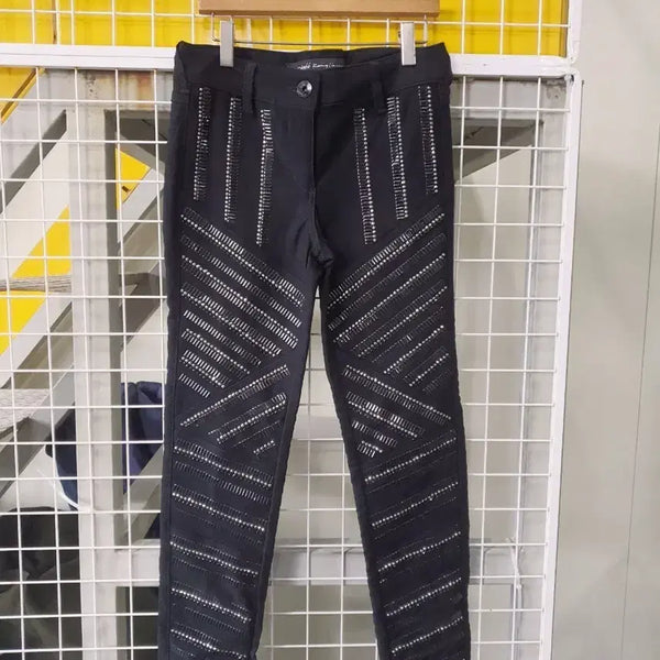 [BUNJANG] OBZEE Skinny Fit Beaded Pants Black / 오브제 정품  스키니 핏 비즈 팬츠 55 블랙