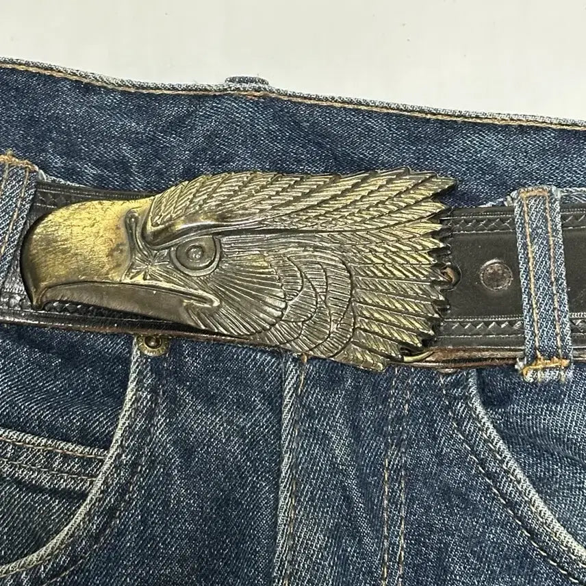 [BUNJANG] Eagle Buckle Leather Belt (Serial Number 120) / 독수리 버클 가죽 벨트 (시리얼 넘버 120)